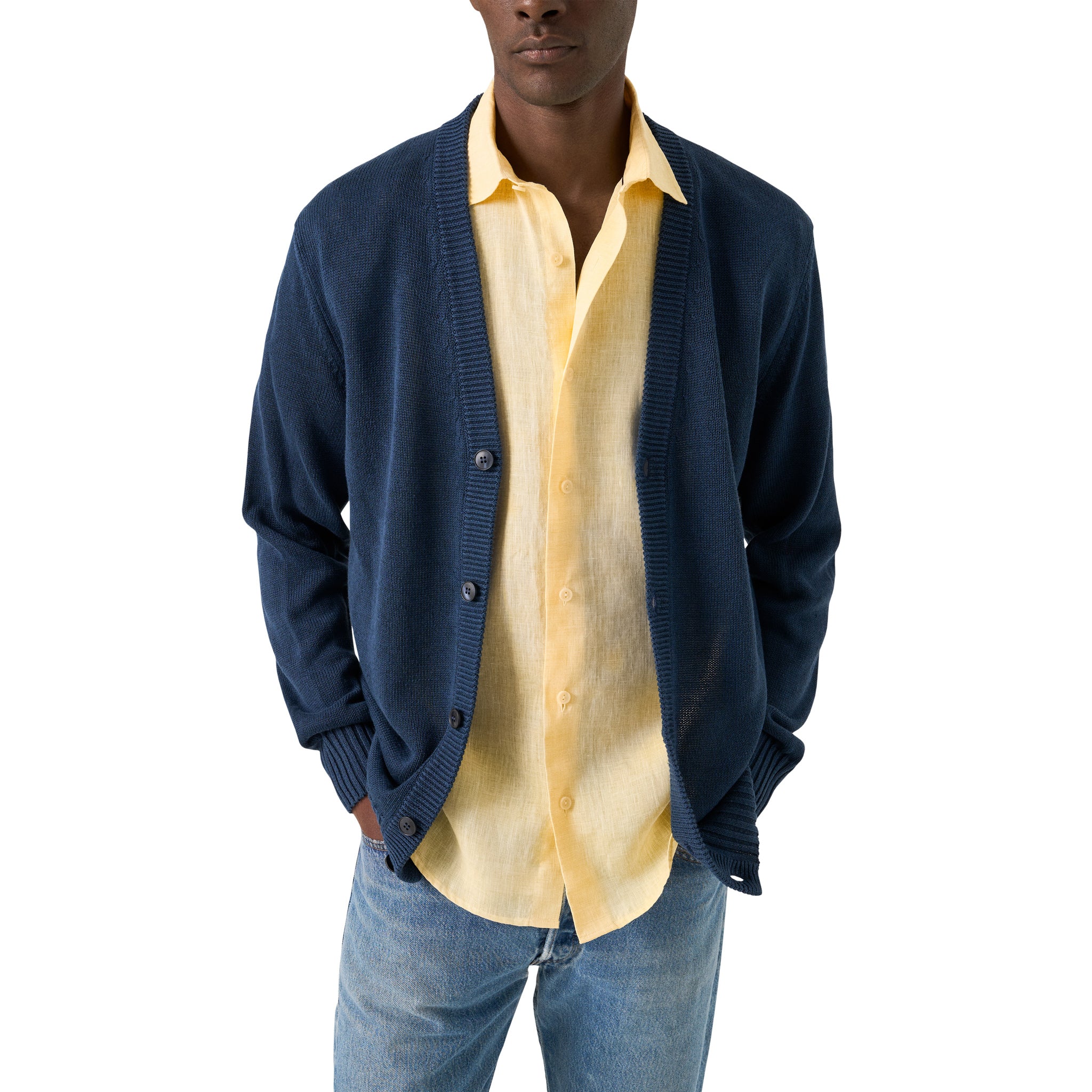 Yellow Solid Linen Short Sleeve Casual Fit Shirt - ETON - Image 7