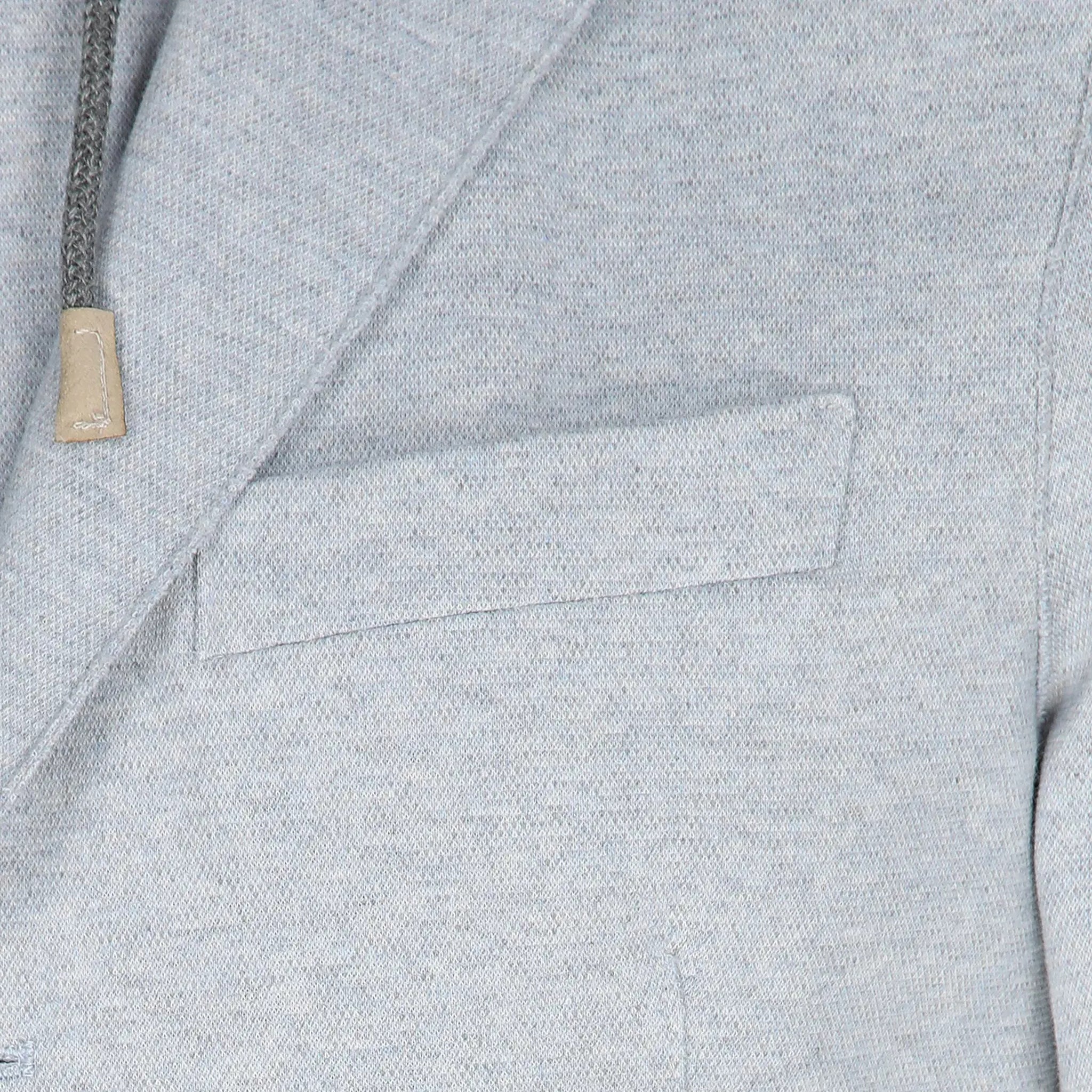Zucchero Blue Cotton-Stretch Hybrid Sport Jacket with Removable Hood - ELEVENTY - Image 3