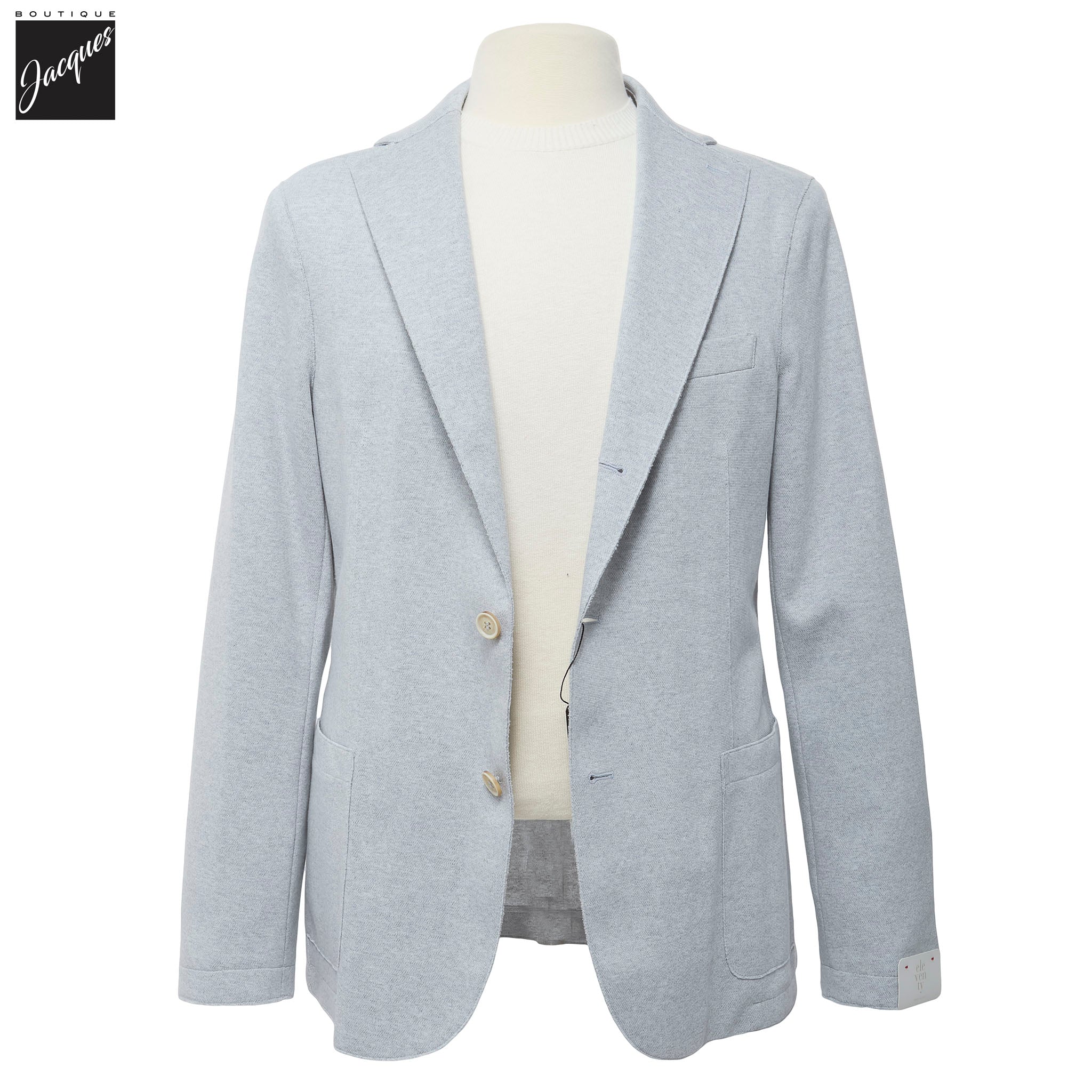Zucchero Blue Cotton-Stretch Hybrid Sport Jacket with Removable Hood - ELEVENTY - Image 8